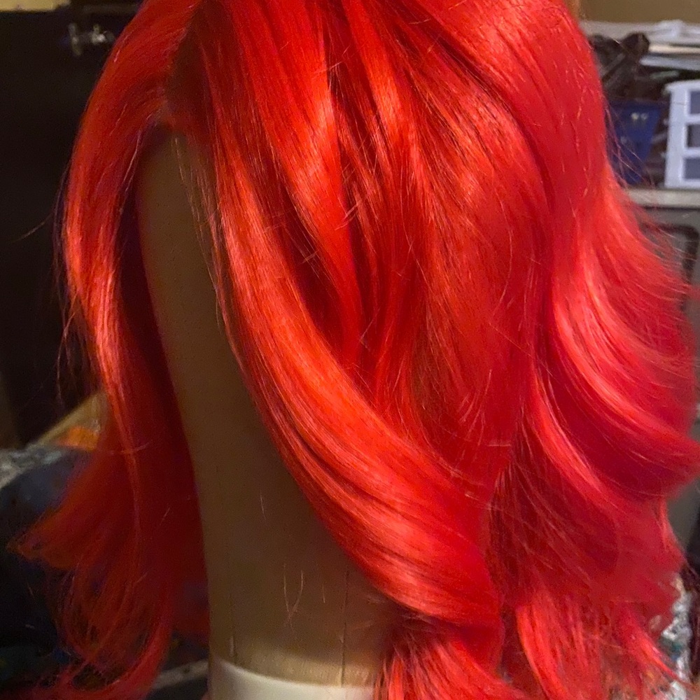 Red lace front body wave human hair